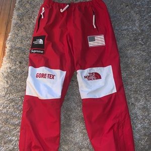TNF X Supreme Gortex Pants (Red/White) M
